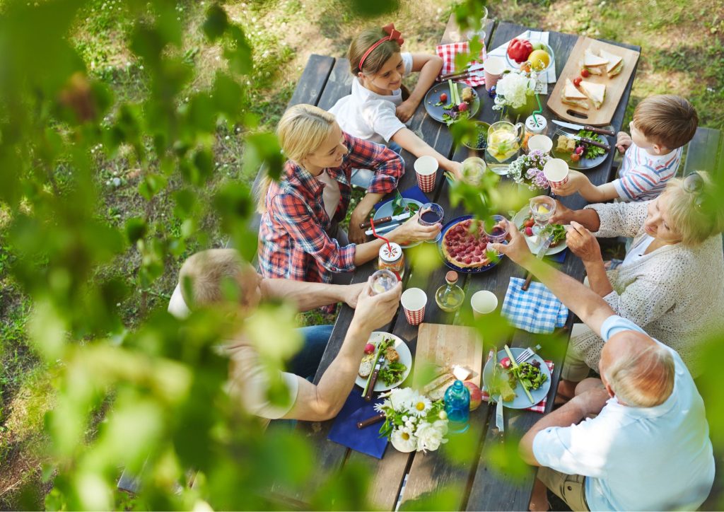 repas en plein air en famille